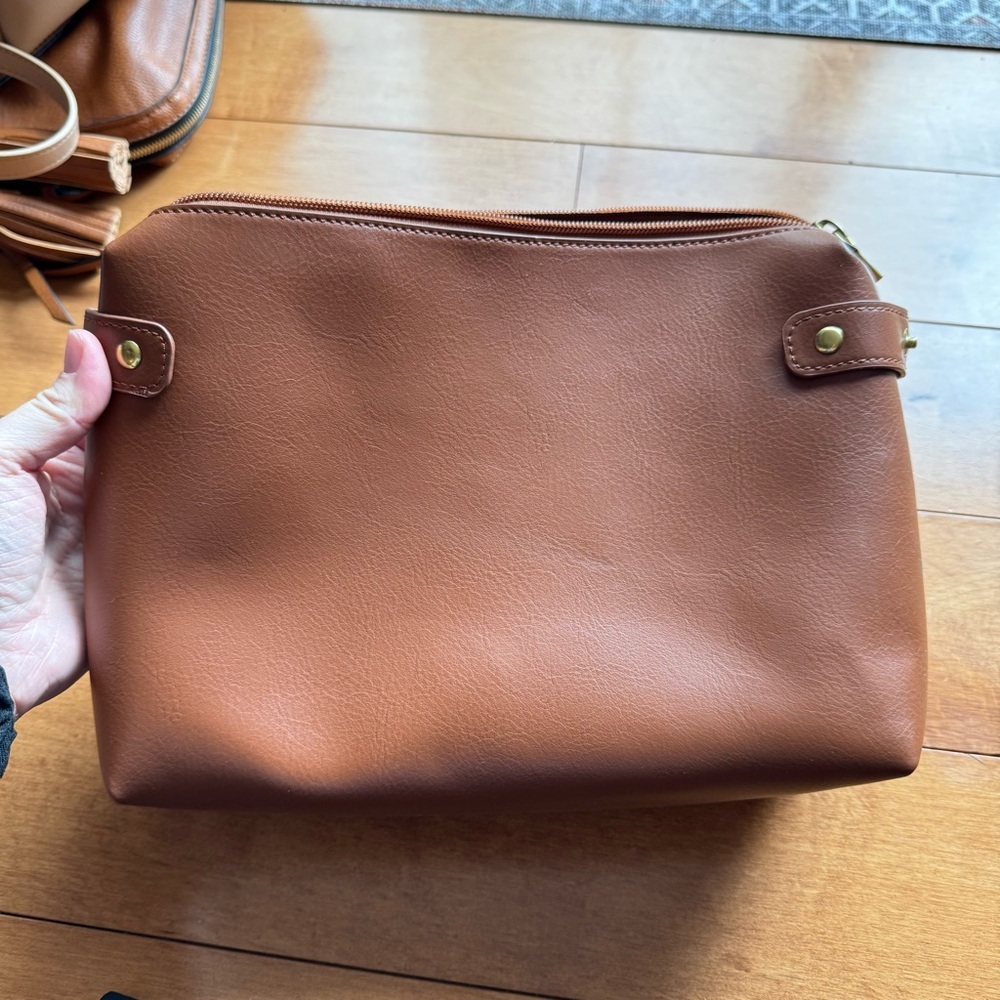Pixie Mood Clara Elegant Brown Vegan Leather Cross Bag